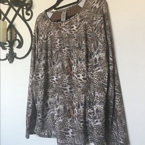 Sharon Young Active L/S Layered Top Leopard Modest